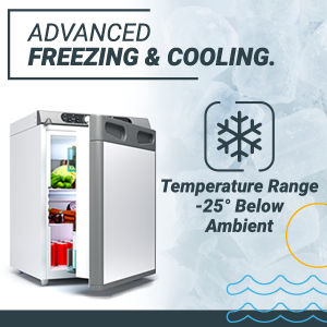 , Bluefin Active 3-Way Absorption Mini Fridge Freezer AC | DC | GAS Powered (43L | 60L)